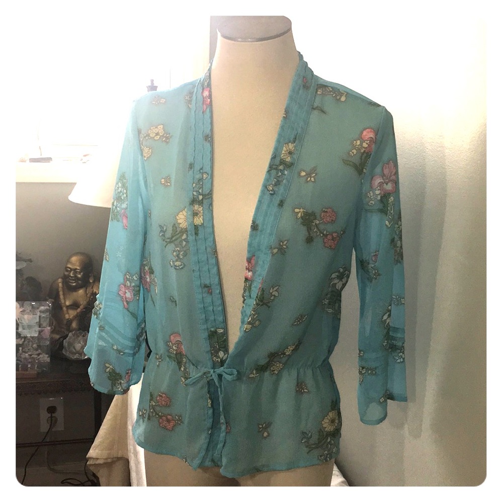 Old Navy Sheer Blouse Coverup, tie waist ,Night or Day wear